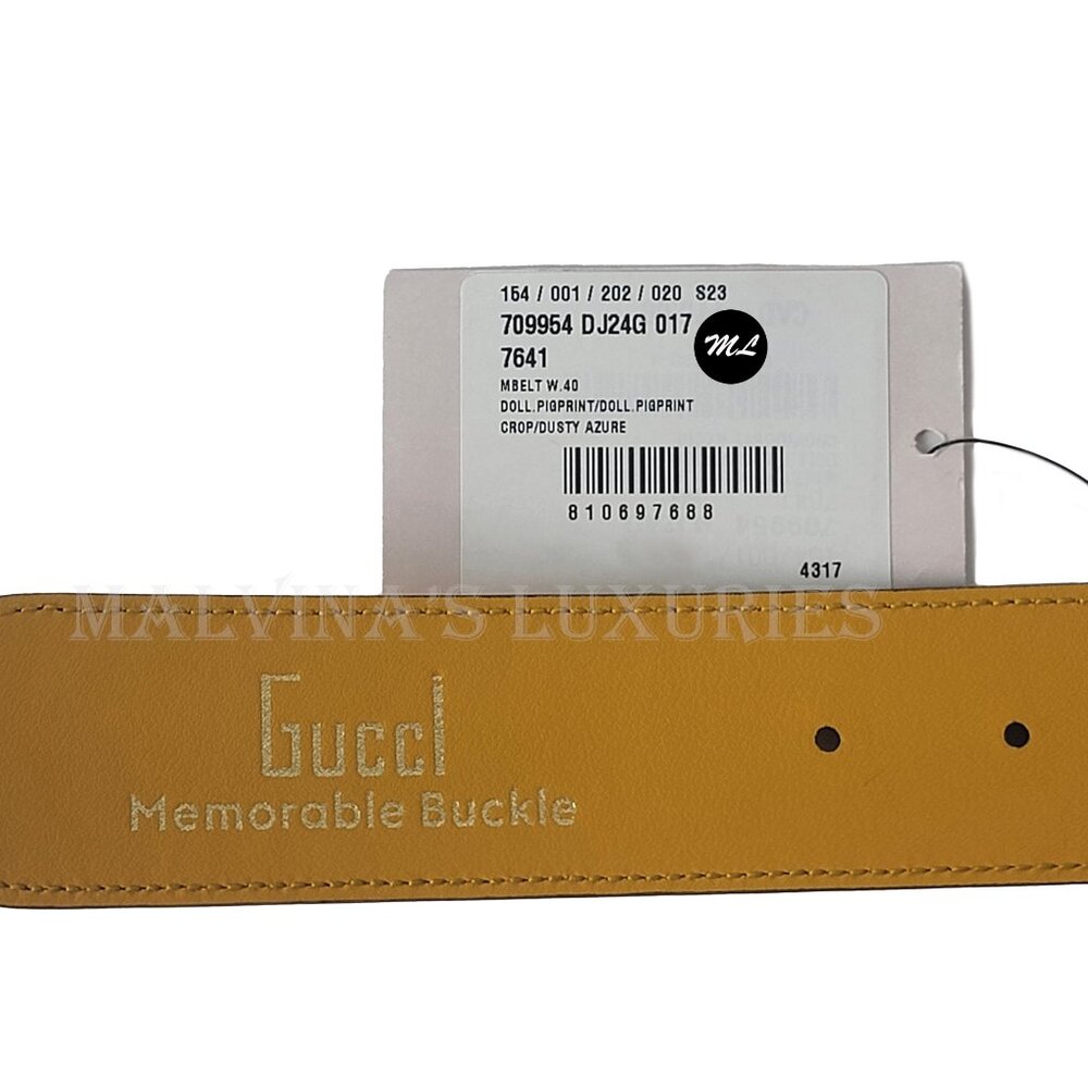 GUCCI BELT 709954 G LOGO BUCKLE TWO TONE LEATHER NEW - Picture 13 of 14